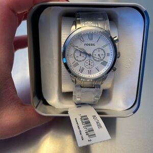 Fossil Silver Chronograph Watch